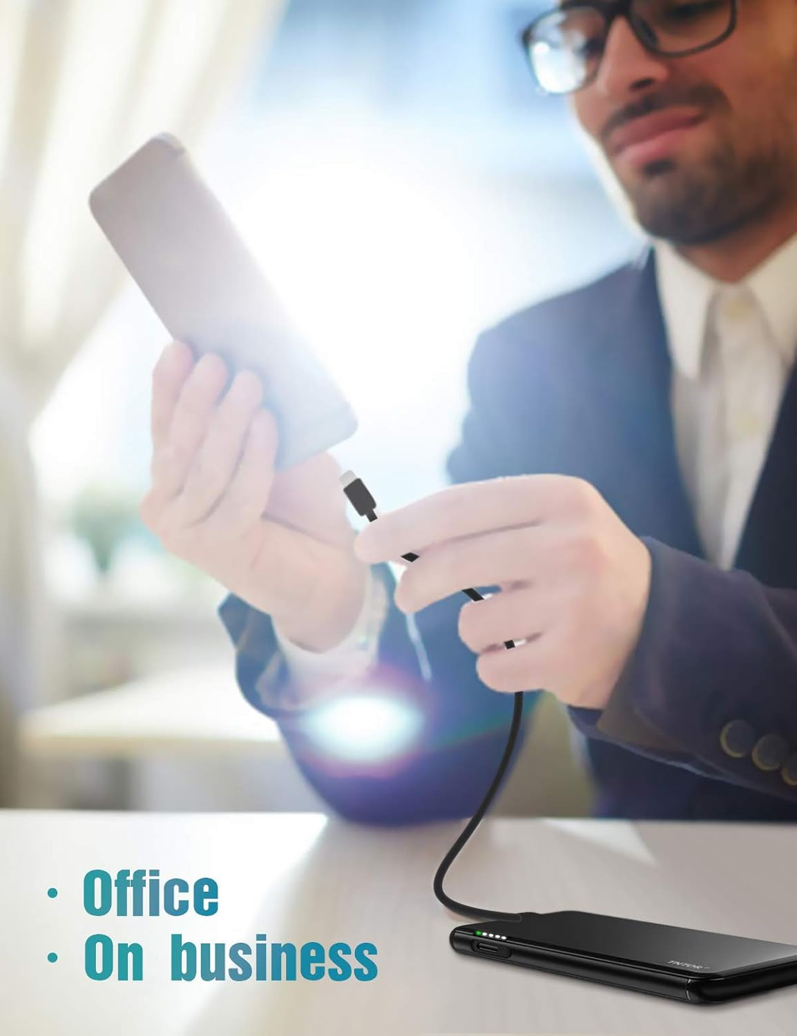 Ultra Slim 10000mAh Portable Charger - 18W PD3.0 & QC3.0 Fast Charge Power Bank for iPhone, Samsung, LG & More