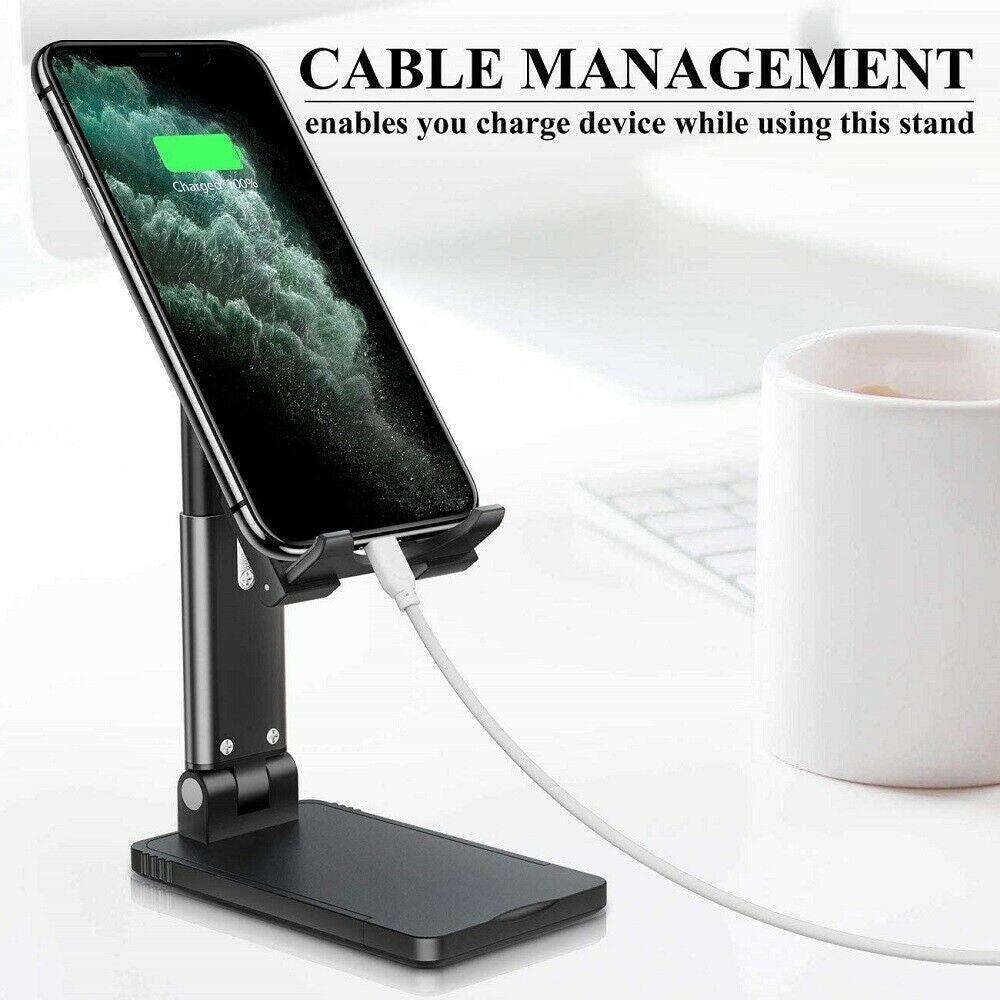 Foldable Desktop Cell Phone & Tablet Stand – Adjustable Holder for Home & Office