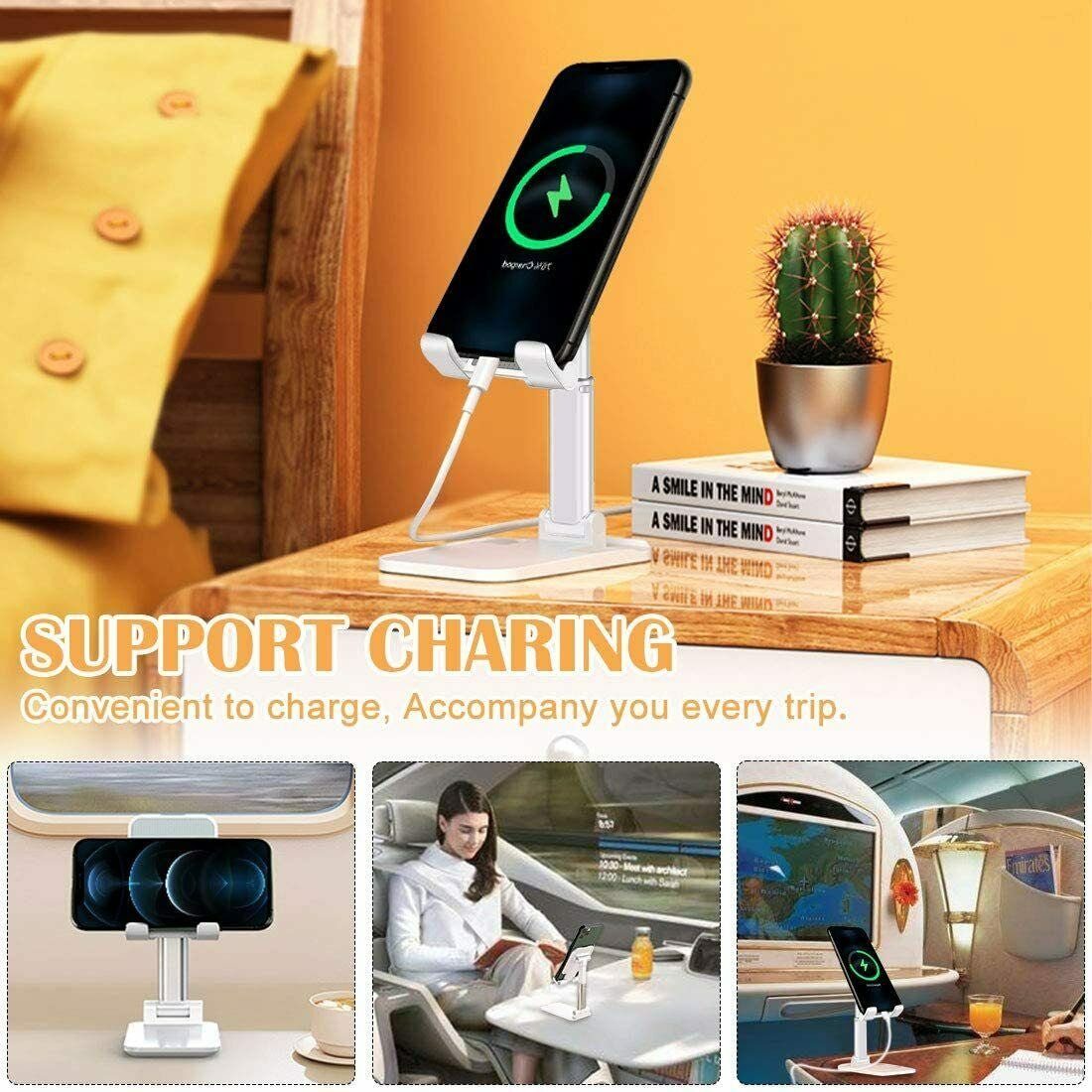 Foldable Desktop Cell Phone & Tablet Stand – Adjustable Holder for Home & Office