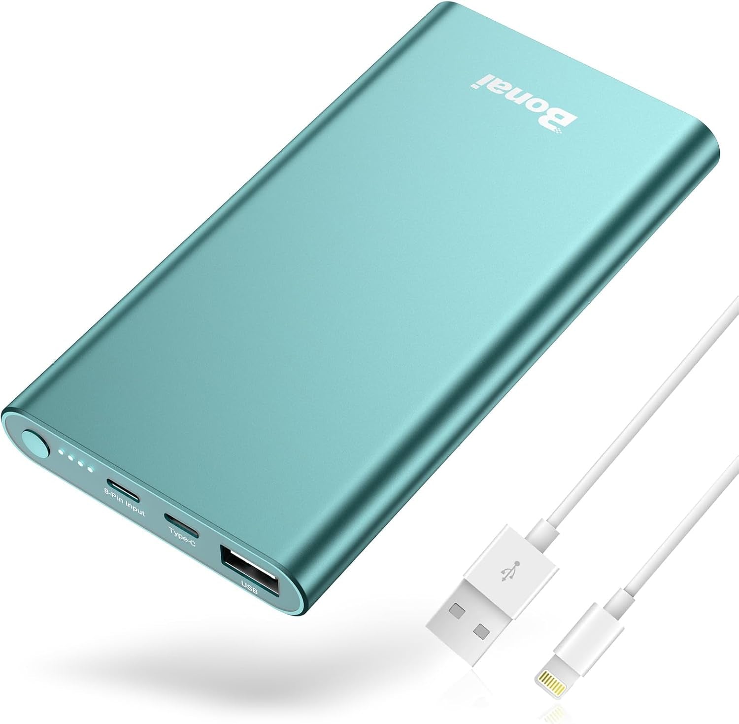 High-Capacity 12,000mAh Portable Charger - 5V/3A Fast Charging Power Bank with Dual Input/Output (USB-C) for iPhone 17/16/15/14/13/12, Galaxy, Android, iPad & More - Mint Color