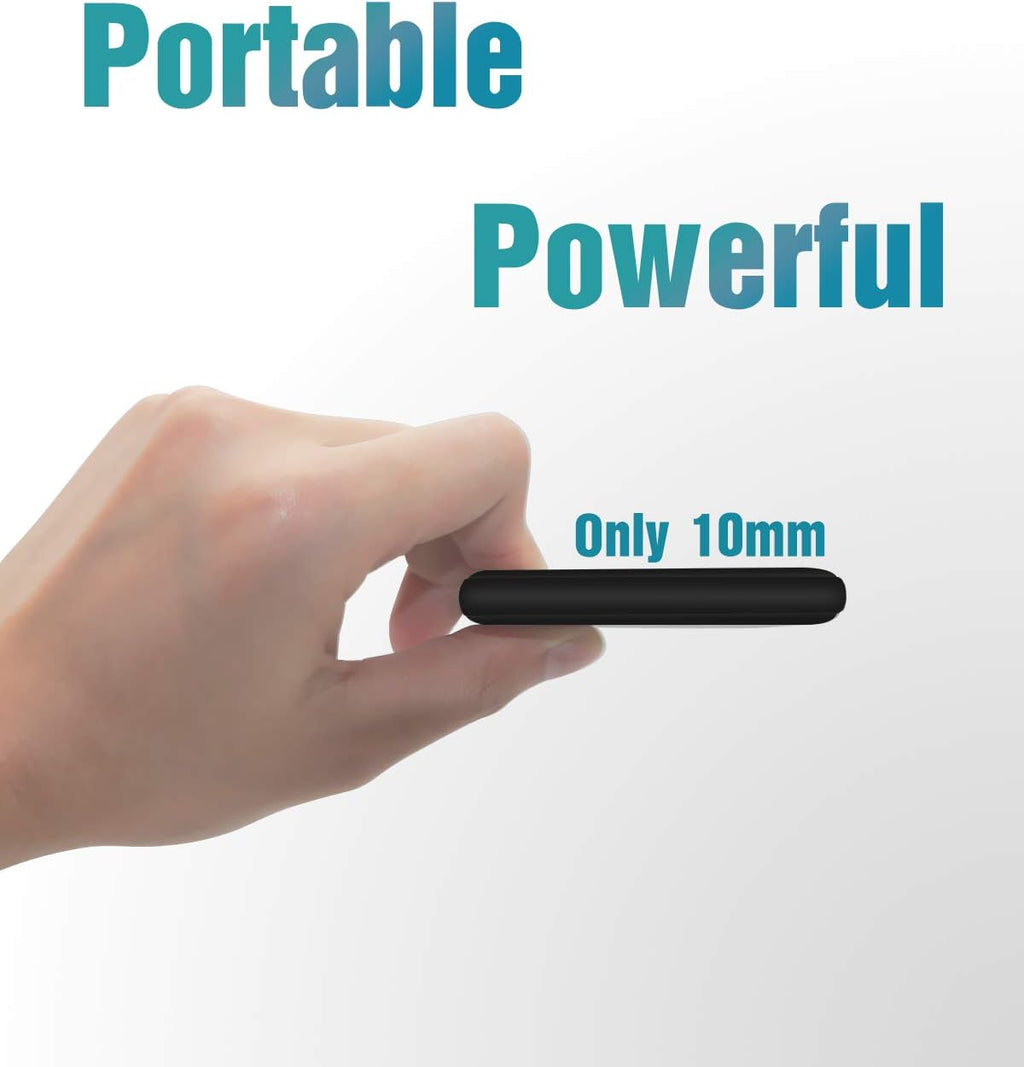 Ultra Slim 10000mAh Portable Charger - 18W PD3.0 & QC3.0 Fast Charge Power Bank for iPhone, Samsung, LG & More