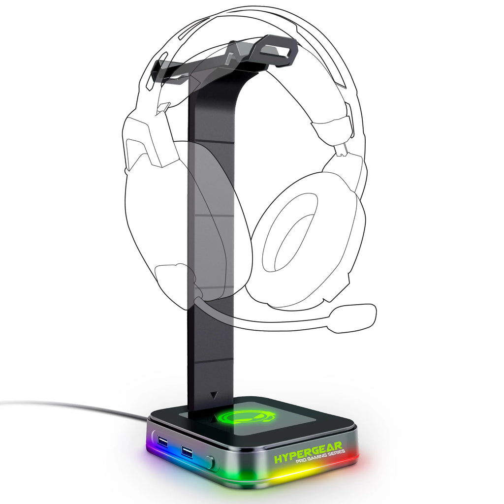 Hypergear RGB Command Station Headset Stand W 6 Color Light Effects