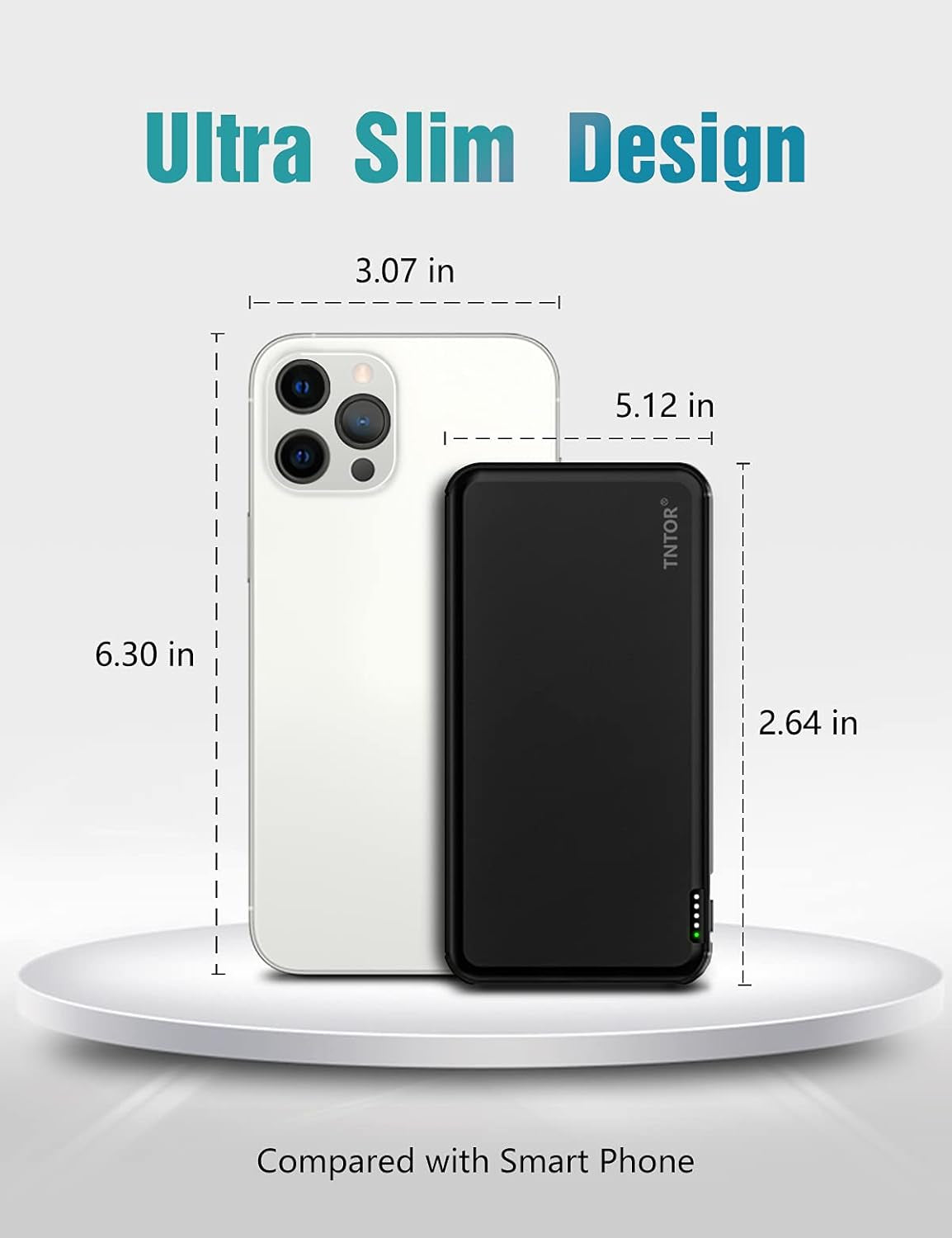 Ultra Slim 10000mAh Portable Charger - 18W PD3.0 & QC3.0 Fast Charge Power Bank for iPhone, Samsung, LG & More