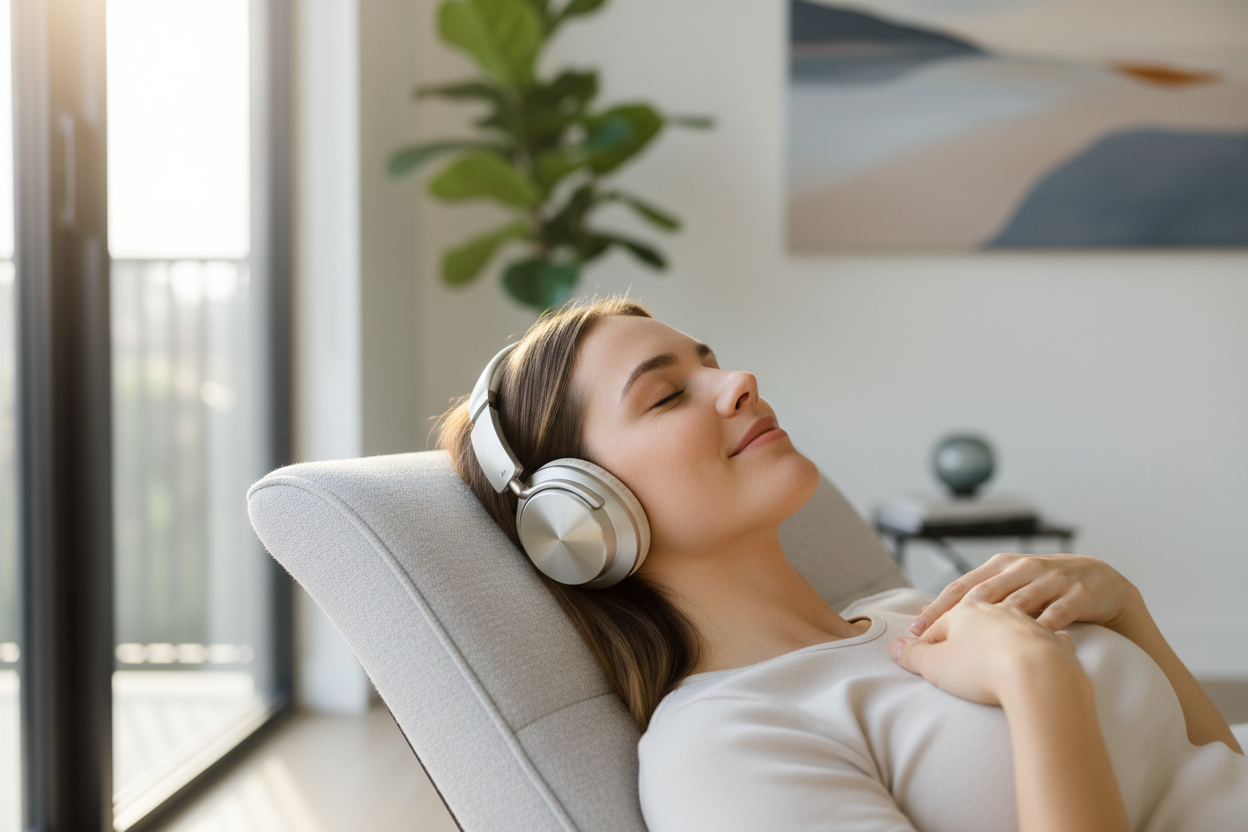 A person using headphones