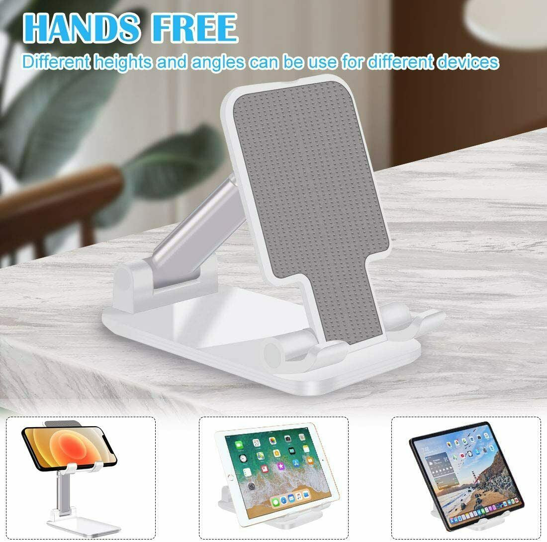 Foldable Desktop Cell Phone & Tablet Stand – Adjustable Holder for Home & Office