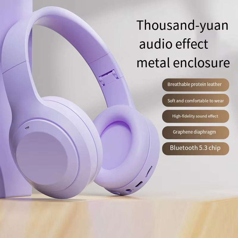 M5 Wireless Headphones, Bluetooth 5.3 Hifi Stereo Headphones, Noise-Cancelling Gaming Headphones, Foldable Headphones with Micro