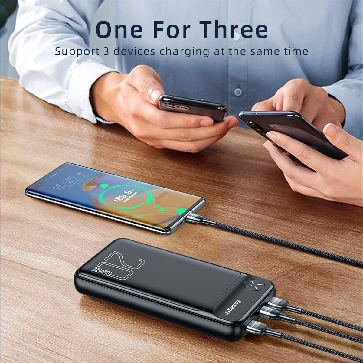 High-Capacity 20000mAh Portable Charger - Fast Charging Power Bank with USB-C PD 20W & QC 3.0 for iPhone, iPad, Samsung & More